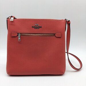 COACH Crossgrain genuine leather Kitt 26 LG crossbody messenger bag - SALMON